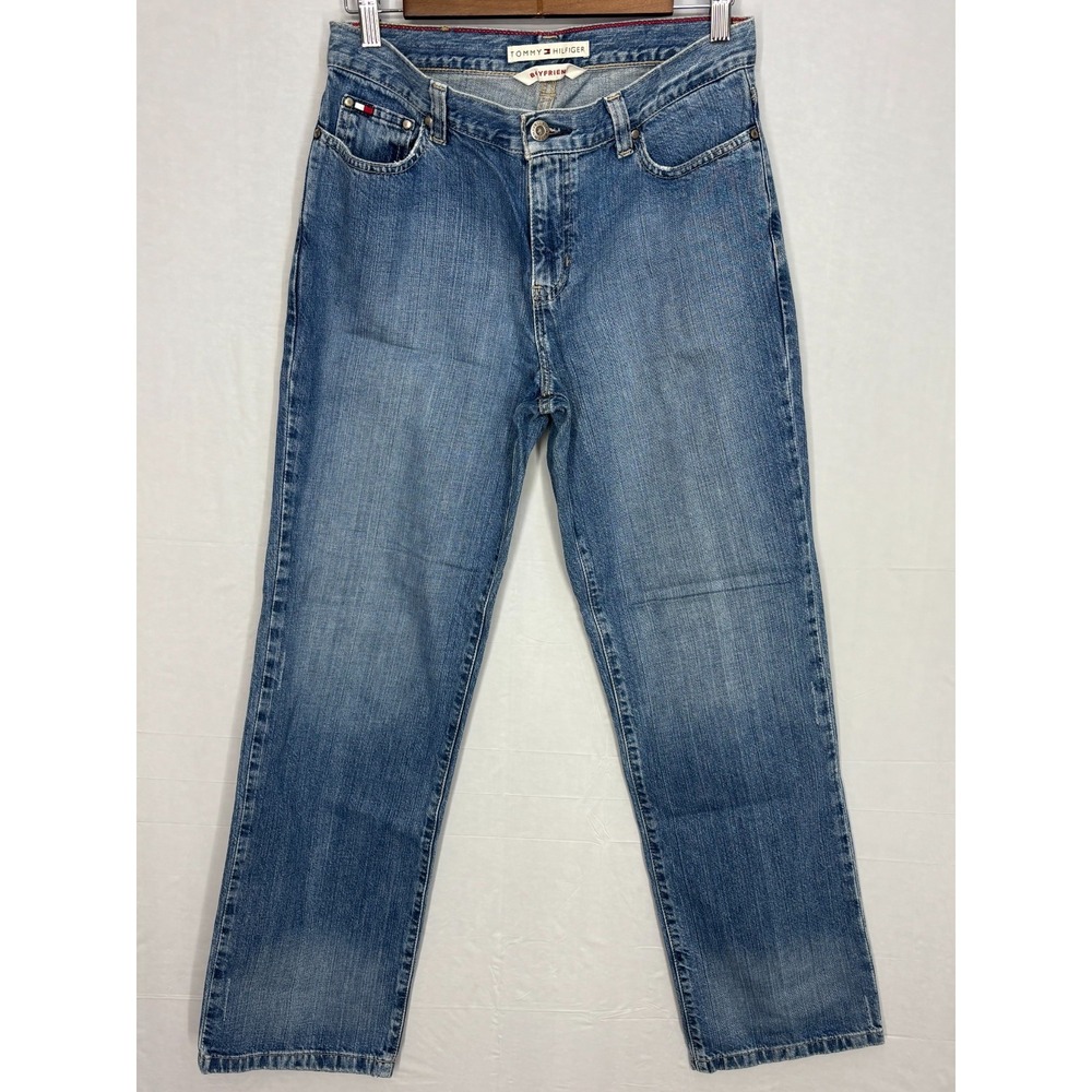 Tommy Hilfiger‎ Boyfriend Jeans Womens Blue Denim Faded Cotton 5-Pocket 4